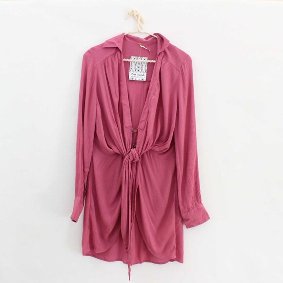 Free People Worlds Apart Tunic in Deep Plum - Picture 1 of 6